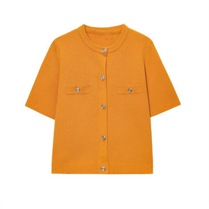KAR&OT ZA Novedad Verano 2025 Top Corto Tipo Cárdigan <span class=keywords><strong>de</strong></span> Punto para Mujer en Color Sólido con Cuello Redondo 6236009 1822023 1822022 - Product Image 3