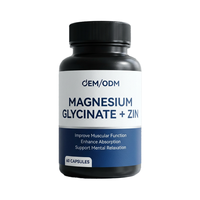 Capsules de glycinate de magnésium OEM/ODM, complément minéral pour la santé osseuse, soutien immunitaire, énergie pour les hommes, 2 capsules par jour