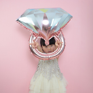 Nouvelle bague en diamant IDO ballon en forme de coeur proposition de couple romantique décoration de <span class=keywords><strong>salle</strong></span> de <span class=keywords><strong>mariage</strong></span> 68x48cm ballon en film d'aluminium - Product Image 3