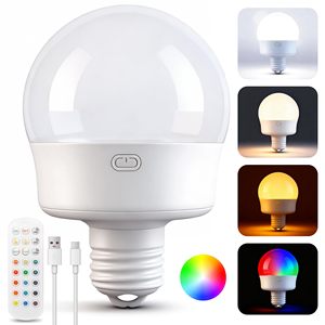 Bombillas LED Recargables con Control Remoto E26, Bombilla de Batería para Lámparas, Bombilla Magnética Inalámbrica con 3CCT y 12 Colores RGB - Product Image 1