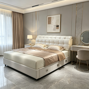 Cadre de lit pour lit bas avec rangement intégré Philippines rose beige fille cal king queen cristal Wueen chambre à coucher cadre de lit allemand - Product Image 1