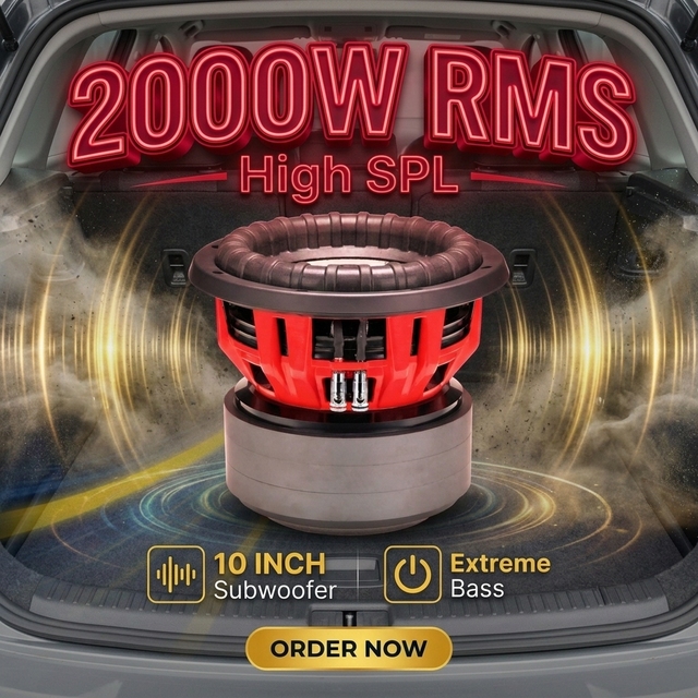 10 Inch High Power SubWoofer Driver 2000W RMS Magnet 4 Inch Vc 36Hz for Compact DIY Low-Distortion Durability Competition