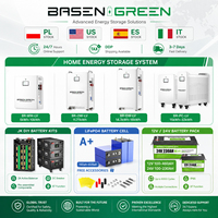 Basen sıcak satış duvara monte 10000 + döngüsü 51.2V 48v 314Ah 330Ah 300Ah 15kwh 16kwh lityum pil ev enerji depolama sistemi için