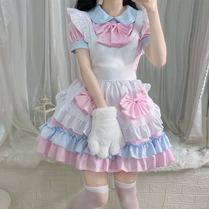 Pink <b>Cat</b> Maid Lolita Dress With Apron Bow And Headpieces Women Anime Costume Cosplay Outfit - Product Image 4