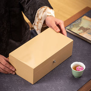 Caja de Almacenamiento de Cigarros de Madera de Cedro, Rectangular, a Prueba de Humedad, Humidor de Escritorio, Color Sólido DZ-xj1 - Product Image 5
