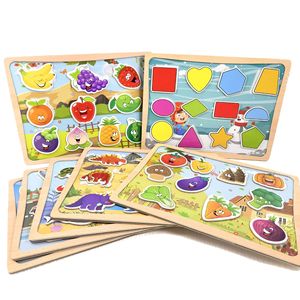 Creative Montessori Educational 2-in-1 Fridge Sticker Drawing Board Puzzle Wood Grasping Toy for Kids Learning - Product Image 1