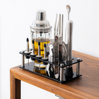 Kit de mélangeur de boissons en acier inoxydable, accessoires de bar à cocktails, ensemble de shakers à cocktails, ensemble de 17 pièces