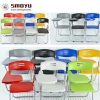 Chaise de formation pliable moderne pour salle de classe avec tablette et table d'écriture, design léger en plastique