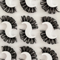 Extensions de cils russes D pour 5D, multi-couches, noir naturel, 25 mm, sans cruauté, effet ailé, bande complète, faux cils