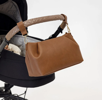 Sac de rangement OEM étanche pour poussette, sac à couches de luxe en cuir PU avec bandoulière amovible, organisateur pour maman