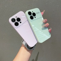Coque de protection pour appareil photo Makaron Color Crystal Large pour iPhone 16 15 14 13 Pro Max Plus, coque arrière rigide brillante Candy