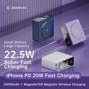 20000mAh banco de energía magnético inalámbrico PD Cbarging 22,5 batería inalámbrica trasera Fas para Laptop <span class=keywords><strong>MacBook</strong></span> <span class=keywords><strong>Pro</strong></span>, Air y iPhone - Product Image 2