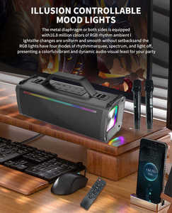 Altavoz Portátil con Sonido de Karaoke, Bluetooth, RGB, Inalámbrico, con 2 Micrófonos, Ideal para Fiestas - Product Image 5