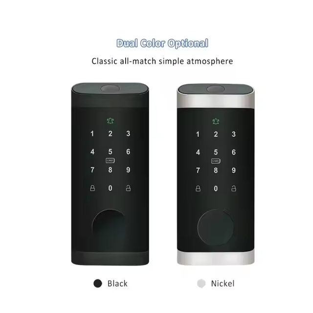 American Waterproof New Design Cylinder Wood Door Hotel Wifi Tenon Tuya Smart Door Lock Knob with Video Intercom Key Card Access