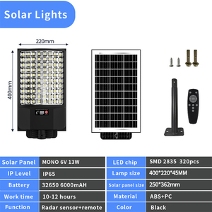 Outdoor IP65 Waterproof LED Wall Mount Solar Security <b>Light</b> Motion <b>Sensor</b> 6000K Daylight Adjustable 270 Beam Angle Street <b>Light</b> - Product Image 3