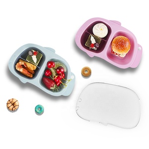 Dishes Divided Plastic Antifall Stackable Grade Stable Baby Food Plate Set Kids New 2021 Feeding Baby Plate for Baby