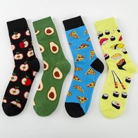 Vente en gros de chaussettes à motif personnalisé Chaussettes de cheville amusantes et heureuses pour femmes Chaussettes décontractées en coton doux