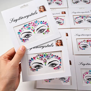 Pegatinas de <span class=keywords><strong>Maquillaje</strong></span> Acrílicas con Brillantina 3D, Gemas de Cristal Coloridas, Tatuajes Faciales Sexys para Mujeres, Decoración para Fiestas y Días Festivos - Product Image 5