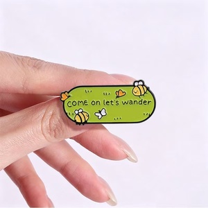 En gros : Épingles en métal à motifs de dessins animés, Broches créatives papillon et abeille, Accessoires mignons en métal avec citations anglaises - Product Image 5