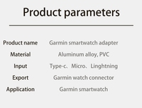 Adaptateur de câble de chargeur de montre USB C vers Garmin Type-C Adaptateur de cordon de charge pour Fenix Vivoactive,Venu ,Forerunner Tactix,Instinct