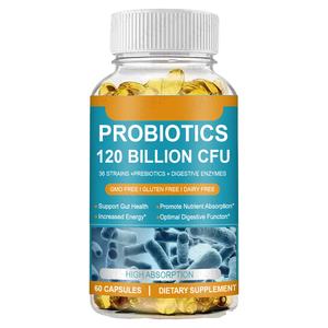 Probiotiques à haute absorption 120 milliards d'UFC 60 capsules molles Supplément pour adultes 36 souches Prébiotiques <span class=keywords><strong>Enzymes</strong></span> <span class=keywords><strong>digestives</strong></span> - Product Image 5