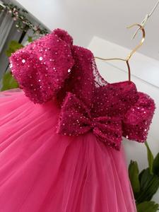 ชุดเดรสเด็กผู้หญิงปักเลื่อมสีแดงงานปาร์ตี้สำหรับเด็กอายุ1ขวบเจ้าหญิงนุ่มนิ่มสีชมพูสีน้ำเงิน2024ใหม่ - Product Image 6