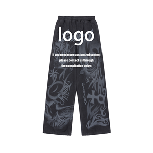 Pantalones Deportivos con Estampado de Cultura del <span class=keywords><strong>Tatuaje</strong></span>, Estilo Y2K, Lavados, para <span class=keywords><strong>Hombre</strong></span> y Mujer, Casuales - Product Image 2