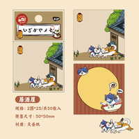 Bloc-notes Fengqi E4 Cat Nose Mini Kawaii avec illustration de chat japonais, 5x5cm, 14g, portable, pour étudiants et bureaux, logo personnalisé
