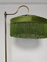 Lampe sur pied en velours à pompons de style vintage français, lampe de designer pour showroom, lampe sur pied pour salon d'hôtel, chambre à coucher