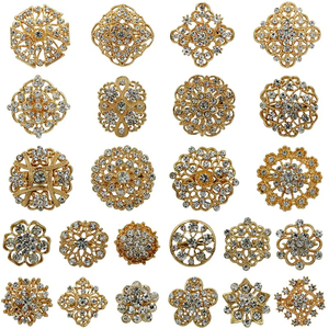 Conjunto de broches para decoração de flores com strass DIY, buquês de casamento, acessórios artesanal, kits de joalheria, 24 unidades - Product Image 2