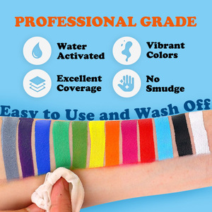 Kit profesional de paleta de pintura facial de 12 colores Niños populares con purpurina Arco Iris a base de agua UV Split Cakes Body Art - Product Image 4