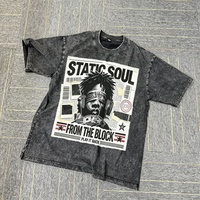 T-shirts personnalisés avec logo vintage, effet délavé, pour hommes, en coton lourd, impression DTG, design imprimé