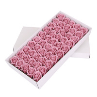 INUNION Décoration de fête de la Saint-Valentin et de mariage, 50 pièces, boîte cadeau, bouquet de roses en mousse, fleurs de savon pour la décoration et les cadeaux