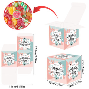 Boîtes cadeaux en carton pliables personnalisées pour la fête des mères, différents styles, 7*7*7 cm, pour emballer des vêtements, cartes de vœux - Product Image 2
