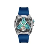 Montre mécanique automatique squelette de luxe en édition limitée, boîtier en acier inoxydable, bracelet en caoutchouc sport, montre personnalisée pour homme