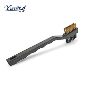 Yinste Double Headed Long Handle <b>Brush</b> Copper <b>Wire</b> Golf Club Cleaning Tool Durable Stain Removal Shoe <b>Brush</b> - Product Image 4