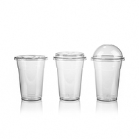 Couvre-gobelet jetable en PET 90/93/95/98 mm, couvercle plat commercial, couvercle semi-circulaire en dôme, couvercle haut pour boissons au thé au lait et au café