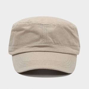 New Korean Solid Color Cotton <b>Flat</b> Top Baseball <b>Cap</b> <b>Men</b> Women Outdoor Casual Sports Camp Hat for <b>Men</b> - Product Image 3