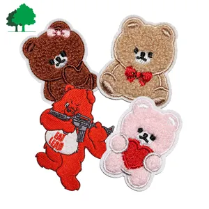 Direto da fábrica personalizado de alta qualidade barato urso Patch Bordado para Roupas remendo urso