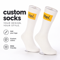 Chaussettes en coton blanc personnalisées avec étiquette en tricot, ajoutez votre logo, couleurs personnalisées et service d'échantillonnage rapide