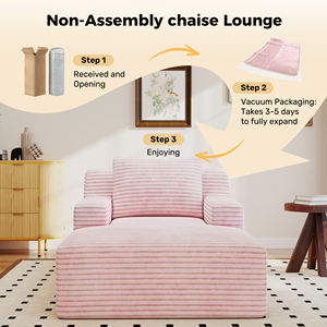 Sofá Cama Individual Extra Grande Reclinable de Terciopelo, Envasado al Vacío, Sin Ensamblaje, para Dormitorio, Sala de Estar y Uso en Exteriores - Product Image 5