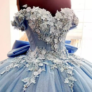 Vestido de Noche para Actuación de <span class=keywords><strong>Bel</strong></span> <span class=keywords><strong>Canto</strong></span>, Azul, Hombros Descubiertos, Elegante, Falda de Cintura Alta - Product Image 2
