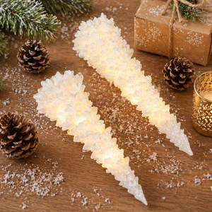 Décorations de Noël scintillantes blanches en gros d'usine, mini <span class=keywords><strong>sapin</strong></span> artificiel lumineux à LED, décoration de table de Noël - Product Image 6