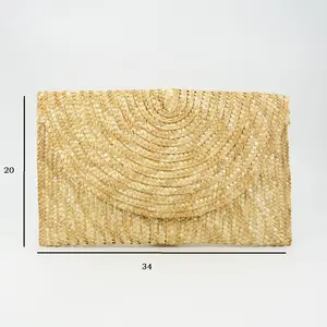Wholesale Newest Design Wheat Straw Clutch Bag Fashion Vintage Bohemian Lady Style for Spring and Summer