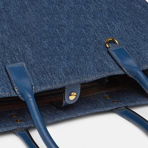 הגעה חדשה oem odm denim נשים תיקים woom לוגו מותאם אישית pu עור תיק יד אופנה הסיטונאי גדול נשים - Product Image 4