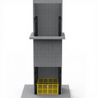 Rail de guidage hydraulique XYZLIFT-SGS 5 Stop Cargo Lift dans l'arbre avec une capacité de 3000kgs utilisée dans l'espace industriel