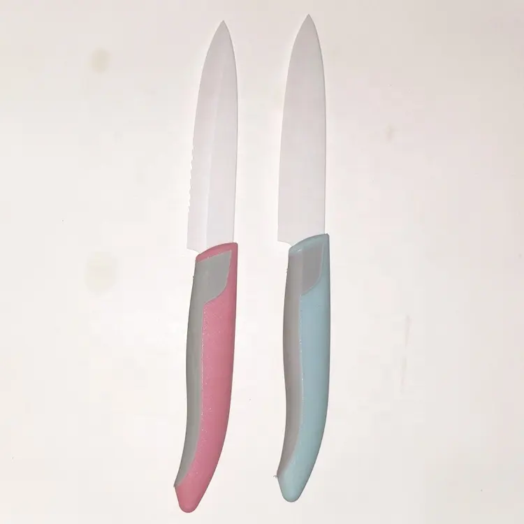 4 inç renkli seramik sebze meyve bıçağı kavisli sap mutfak aracı