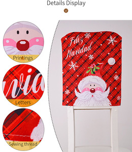 HB-294 <span class=keywords><strong>Feliz</strong></span> <span class=keywords><strong>Navidad</strong></span> verde rosso Plaid fiocco di neve copertura della sedia di <span class=keywords><strong>natale</strong></span> - Product Image 4