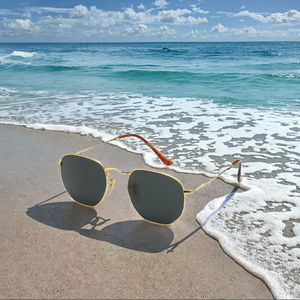 Gafas de Sol de Lujo <span class=keywords><strong>Raba</strong></span>, Alta Calidad, Estilo Italiano Clásico, Diseñador, Mujer, Hombre, Beige, UV400, Montura Completa Redonda, Lentes Tácticas, Montura Metálica - Product Image 3