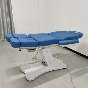 Mavi deri 5 motorlar elektrikli güzellik salonu kozmetik dövme koltuğu yatak lüks ayarlanabilir uzanmış fizik tedavi masaj yatağı - Product Image 6